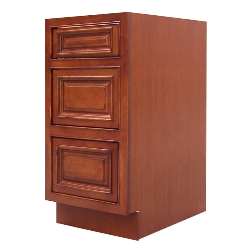 Sagehill Designs AHB15D Amherst 15x22 Drawer Base Cabinet with Three Drawers Burnt Cinnamon