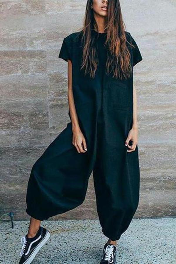 Fasion Casual Loose Solild Color Jumpsuits