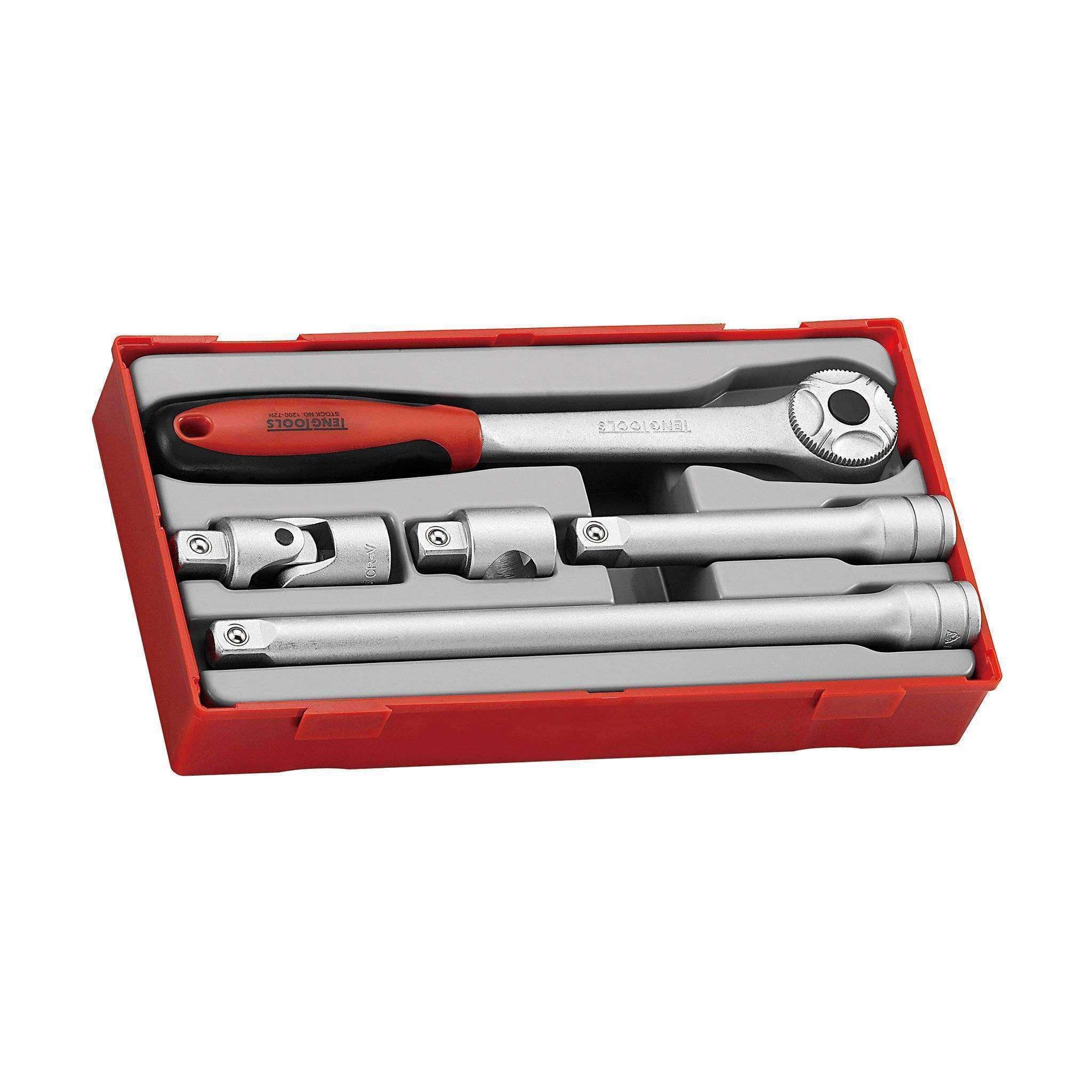 Teng Tools – 5 Piece 1/2 inch Drive Ratchet and Accessories Set – TEN-O-TT1205