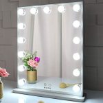 Vanity Mirror with Lights,Bedroom Lighted Standing Tabletop Mirror,LED Cosmetic
