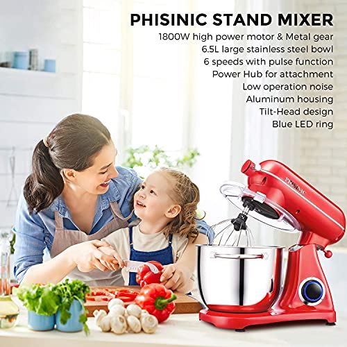 6.5 QT 800W Full Metal Case Professional Kitchen Electric Mixer