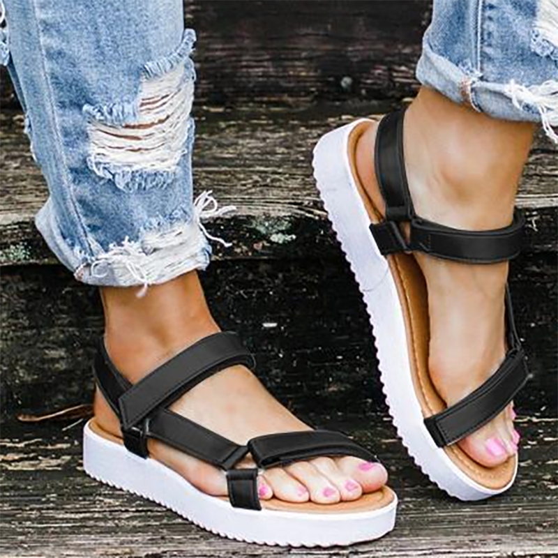 Women Casual Summer Daily Comfy Magic Tape Sandals