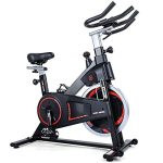 NORTHCAPTAIN Magnetic Belt Drive Indoor Cycling Exercise Bike for Home Gym- Black & Red