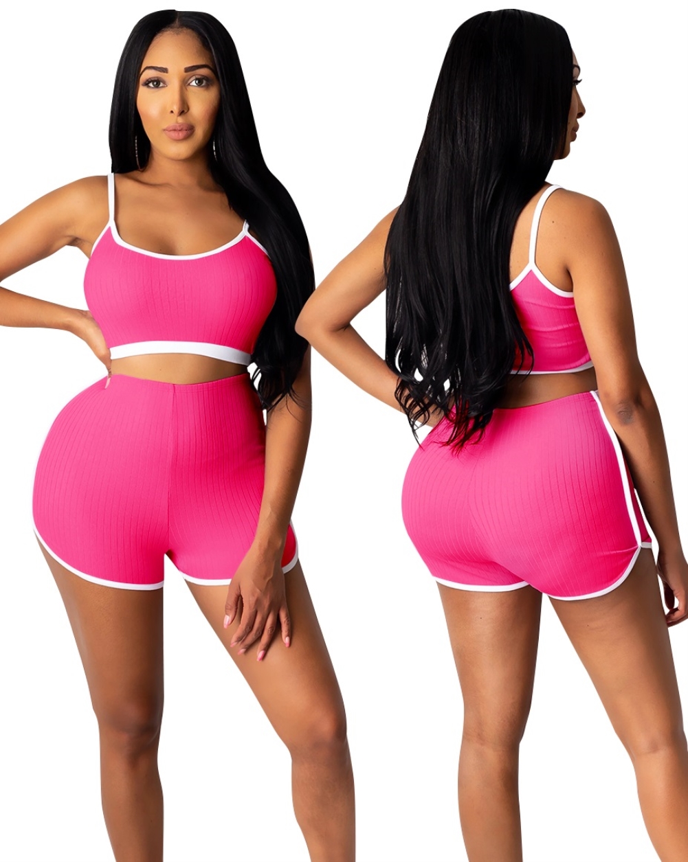 Sports Fitness Matching Bra and Shorts Set