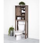 Door Over-The-Toilet Bathroom Spacesaver, Gray