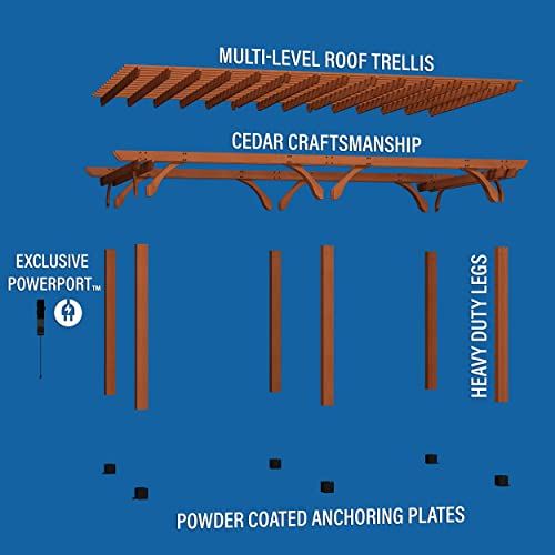 Backyard Discovery Beaumont 20 ft. x 12 ft. All Cedar Wooden Pergola