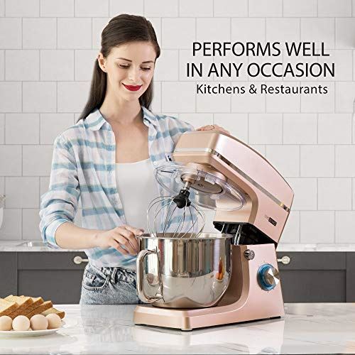 660W 6-Speed Tilt-Head Kitchen Electric Food Mixer with Beater
