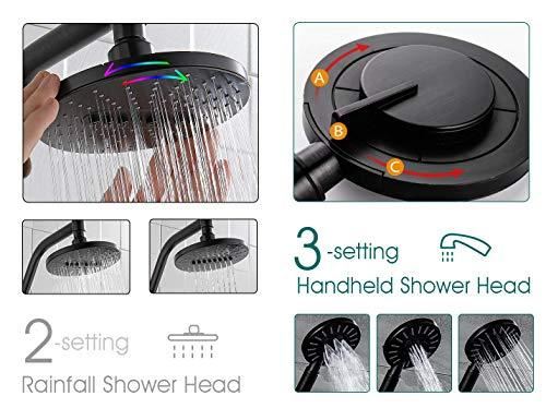 high pressure handheld Shower head and solid brass rail and diverter Brass Shower Column and Height Adjustable