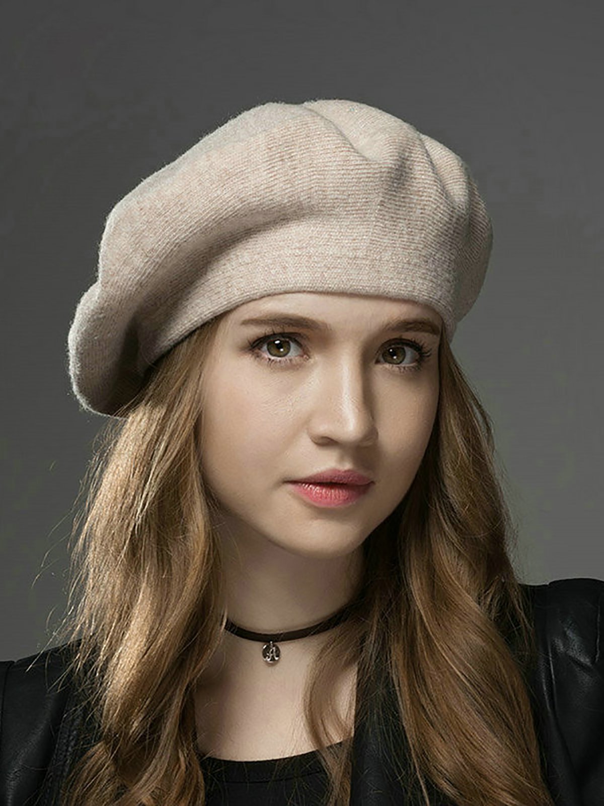 All-match Beaded Wool Blend Casual Soft And Thermal Beret Hat