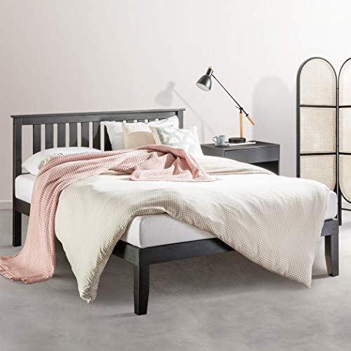 14-Inch Solid Wood Platform Bed with Paneled Headboard / Twin, CSWPB-H14T