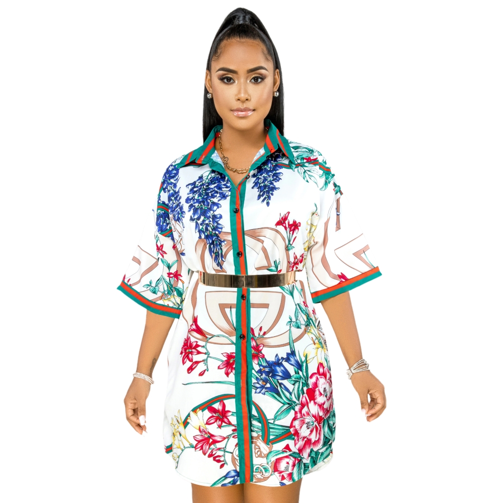 Summer Print Retro African Long Blouse