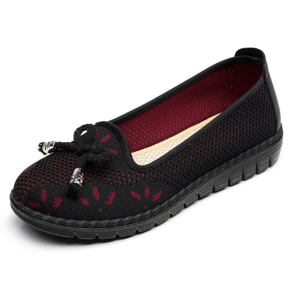 Solid Color Soft Flat Heel Canvas Mesh Casual Loafers