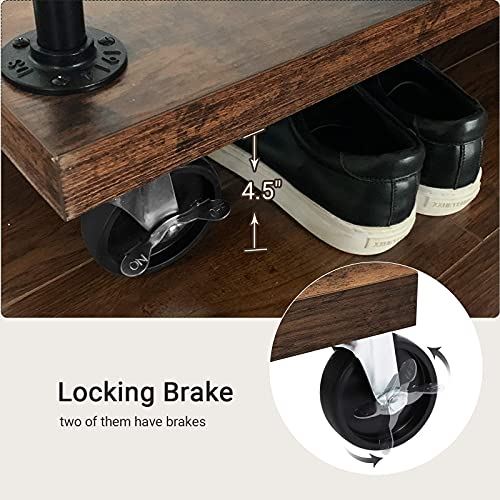 Industrial Pipe Style Clothing Garment Rack on Wheels with 5-Tier