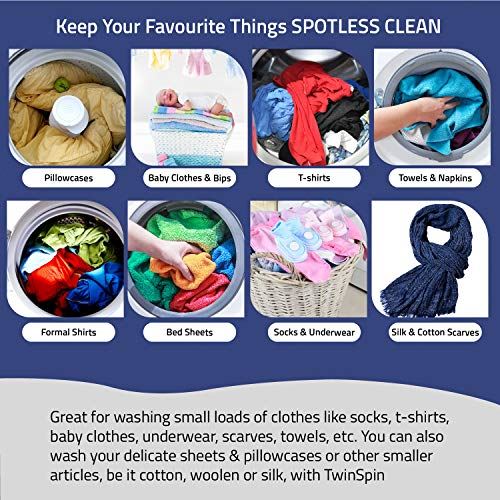 Tub Washing Machine w/Wash and Spin Cycle, Built-in Gravity Drain, 13lbs