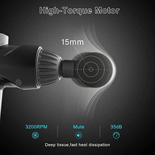 Handheld Percussion Massage Gun w/ 6 Adjustable Heads & 20 Speed