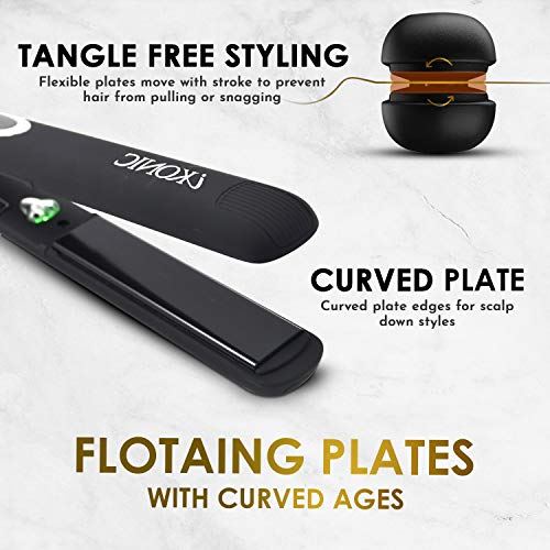 Infrared Flat Iron with Digital Temperature Control Smooths, Styles All Hair