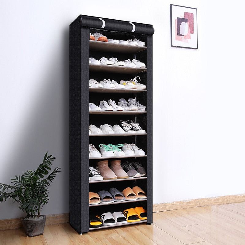 Simple Shoe Rack Multi-layer Steel Pipe Assembly Dustproof Shoe Cabinet
