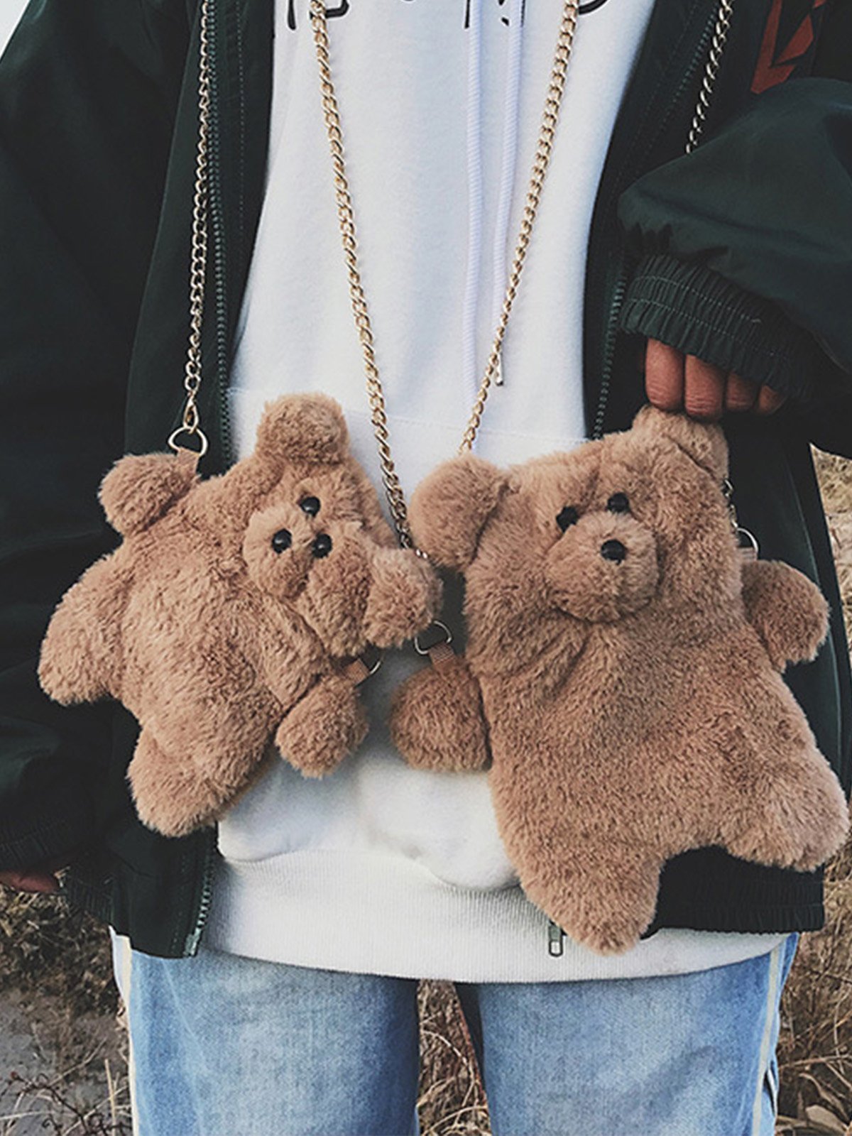 Brown Zipper Casual Crossbody Bags