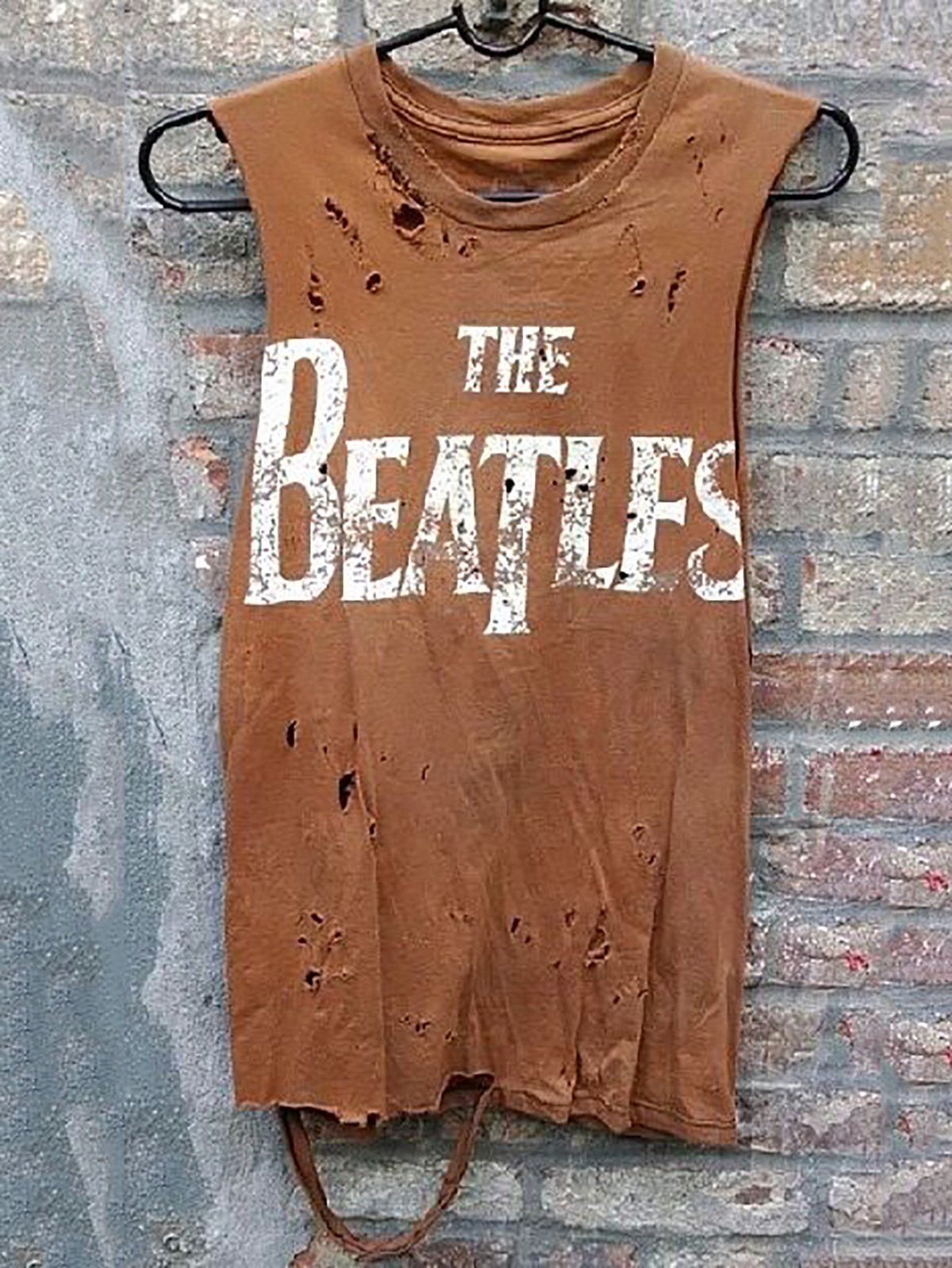 Ripped Letter Printed Plus Size Tank Tops