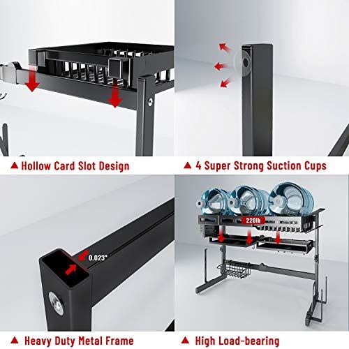 Dish Drying Rack (Expandable Height/Length) Snap-On Design 3 Tier Kitchen