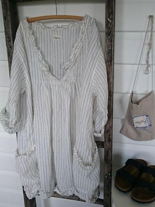 3/4 Sleeve Striped Casual Dresses