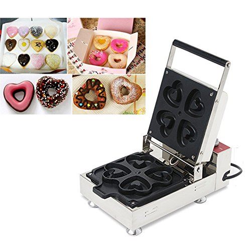 Donut Maker Donut Backer 4 Pieces Electric Heart-Shaped Doughnut Maker