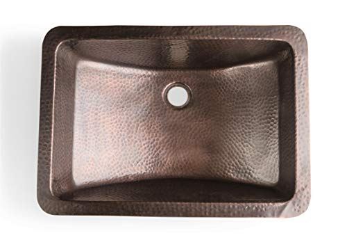 Copper Hand Hammered Venetian Dual Mount Sink (21 inches), (Rectangle)