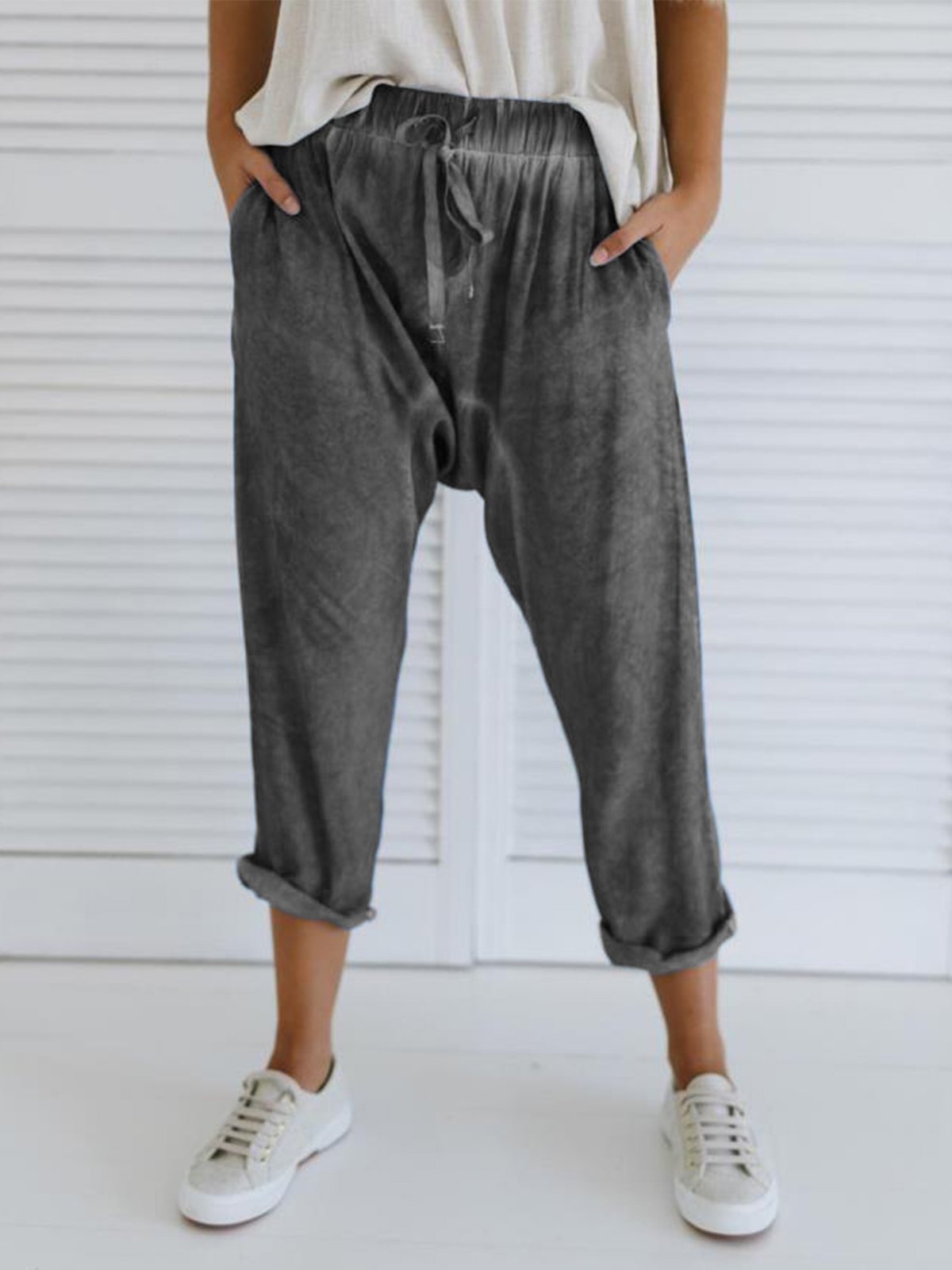 Plus Size Casual Pockets Pants