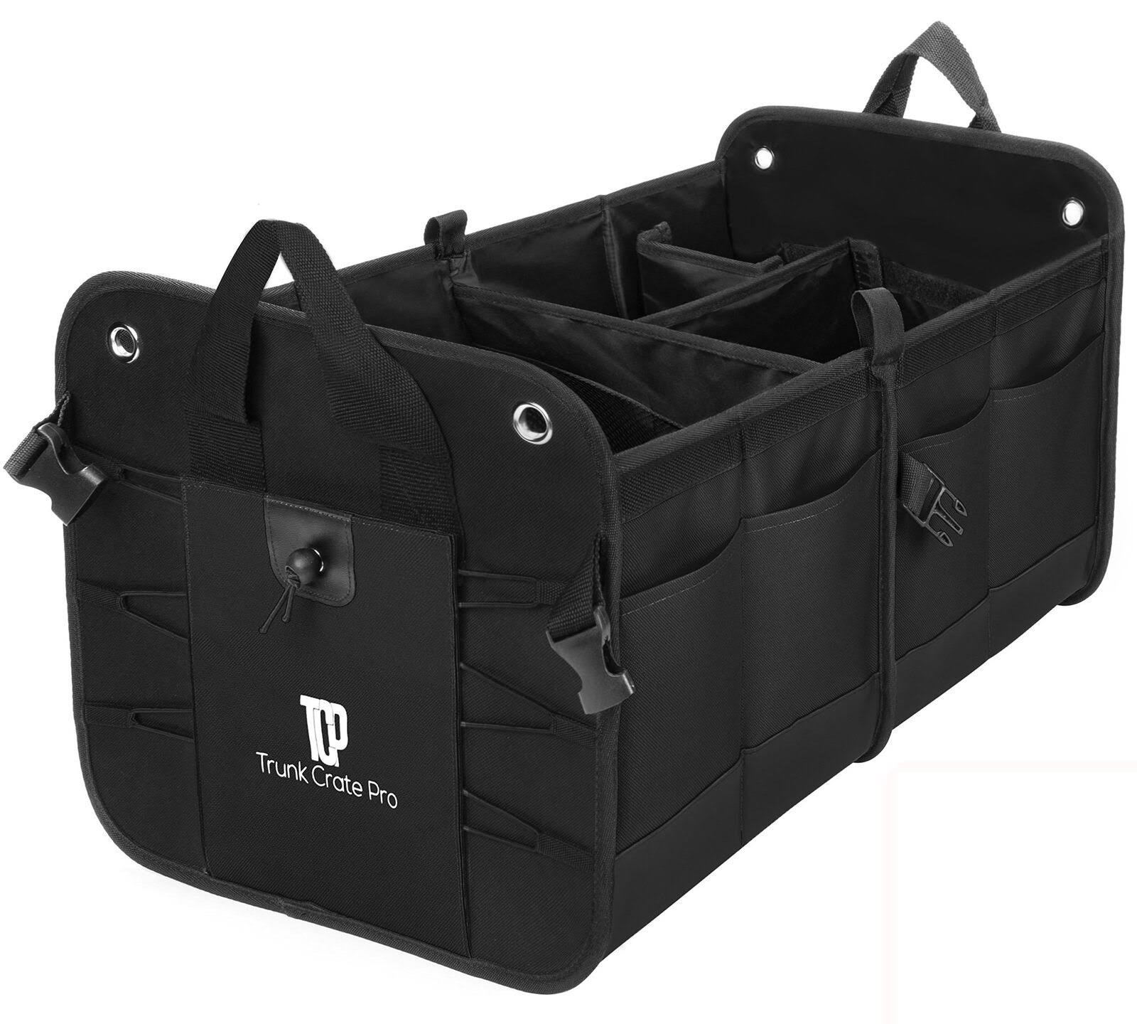 Trunkcratepro Black Collapsible Portable Multi Compartments Trunk Organizer