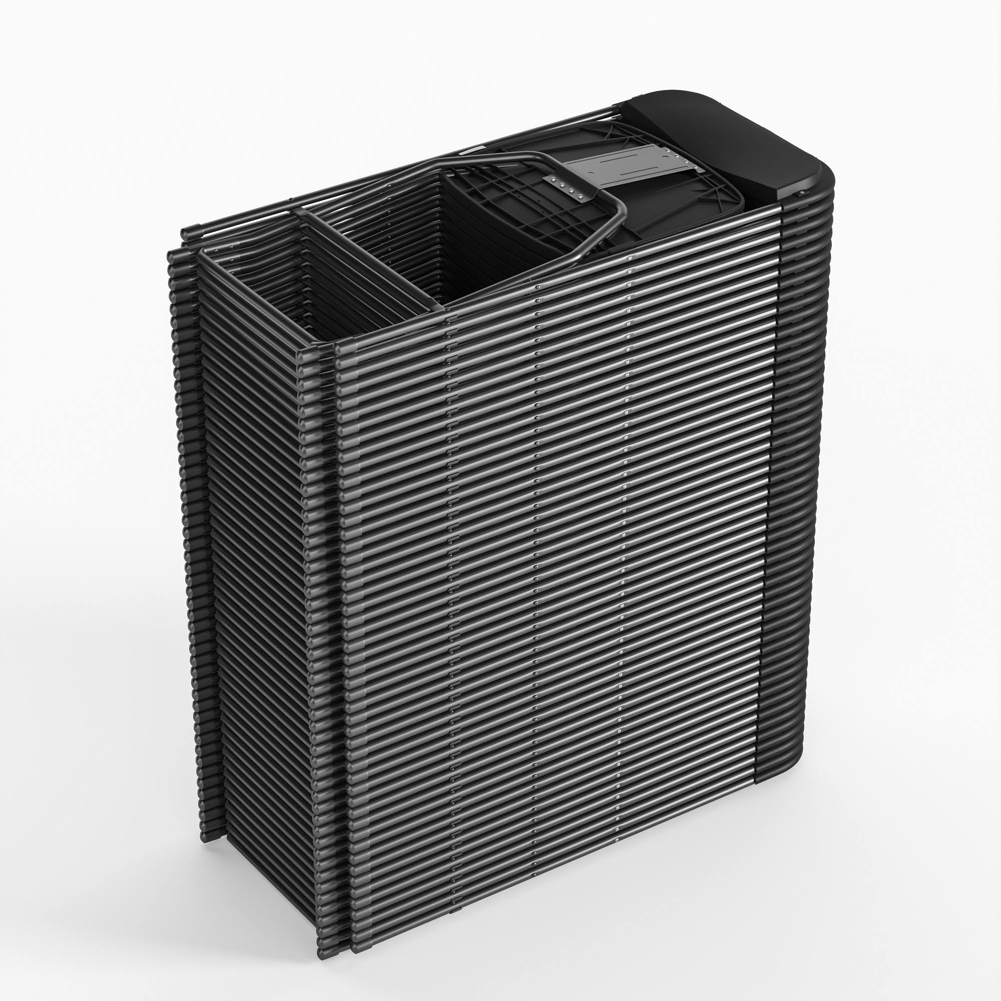 Flash Furniture Hercules Plastic Armless Folding Chair, Black, 4/Pack