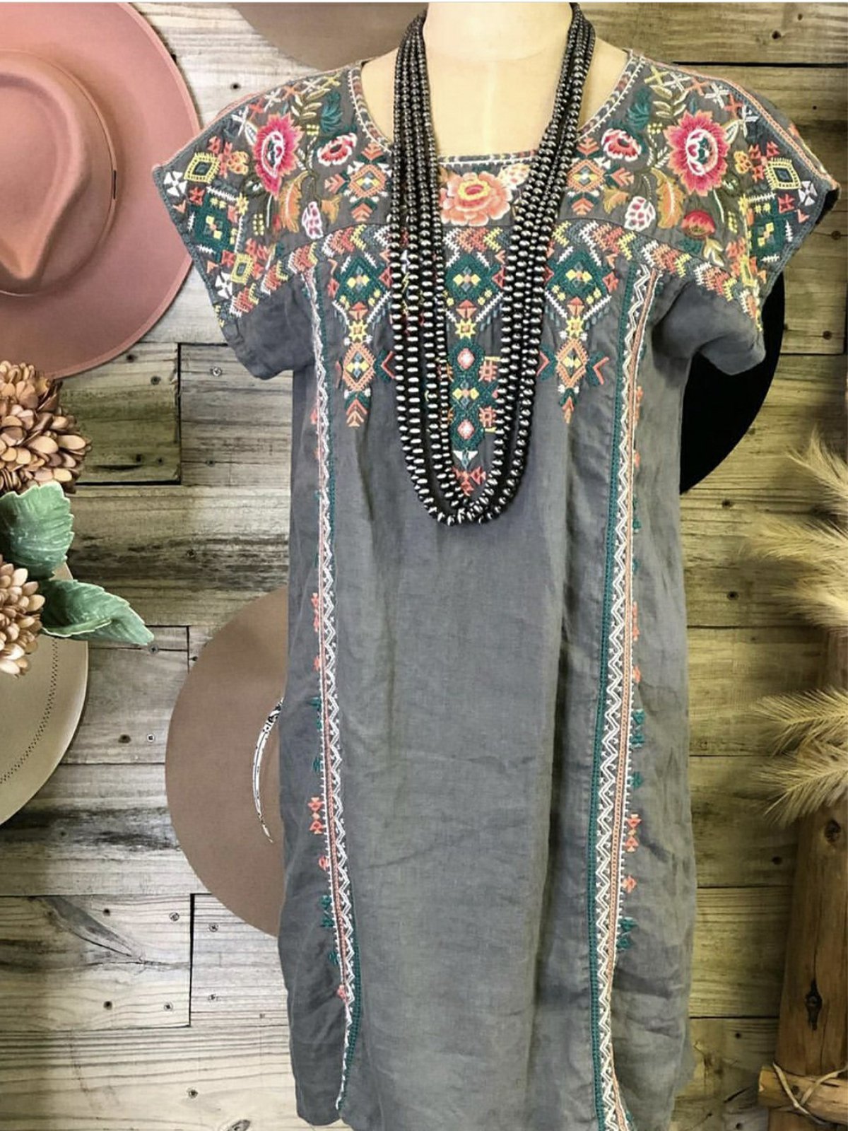 Boho Crew Neck Shift Sweet Short Sleeve Dresses