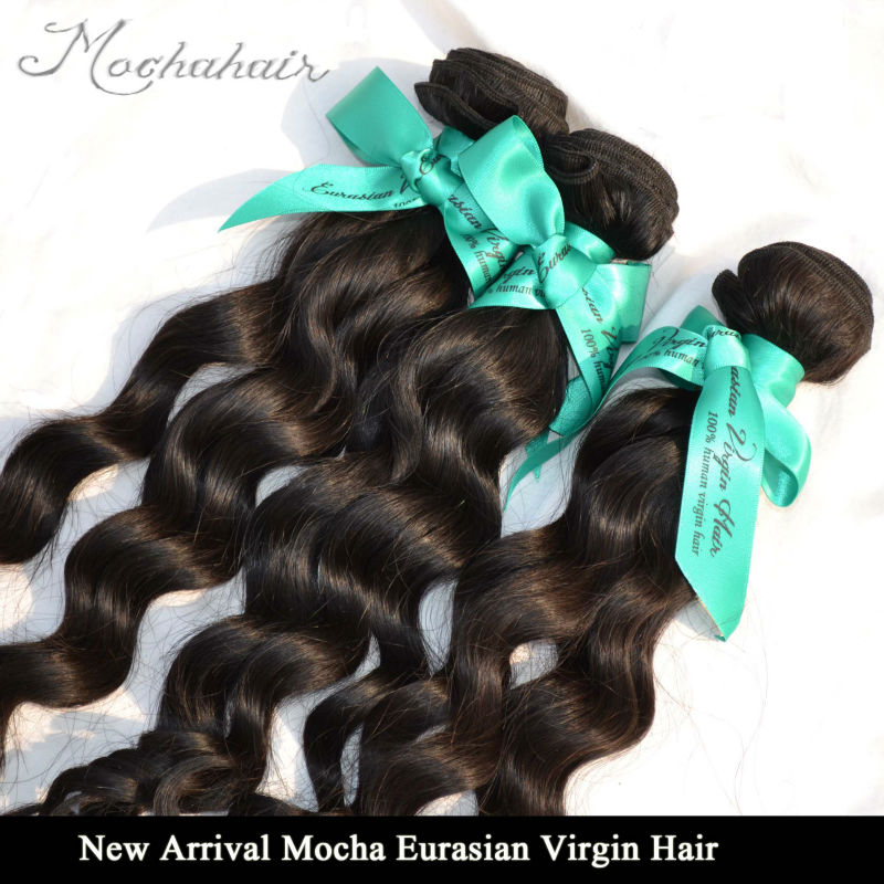 New Arrival Mocha Virgin Hair 8A Grade 3pcs/lot Unprocess Eurasian Loose Wave Hair Extensions Natura