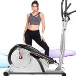 ANCHEER C970 Elliptical Machine, Magnetic Cross Trainer with Digital & Heart Rate Monitor, Silver & Black