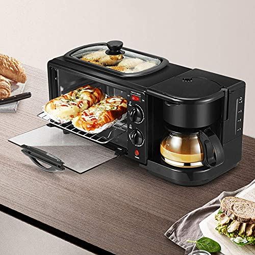 1050W Multifunctional Breakfast Center Station Toaster Oven Nonstick Grill