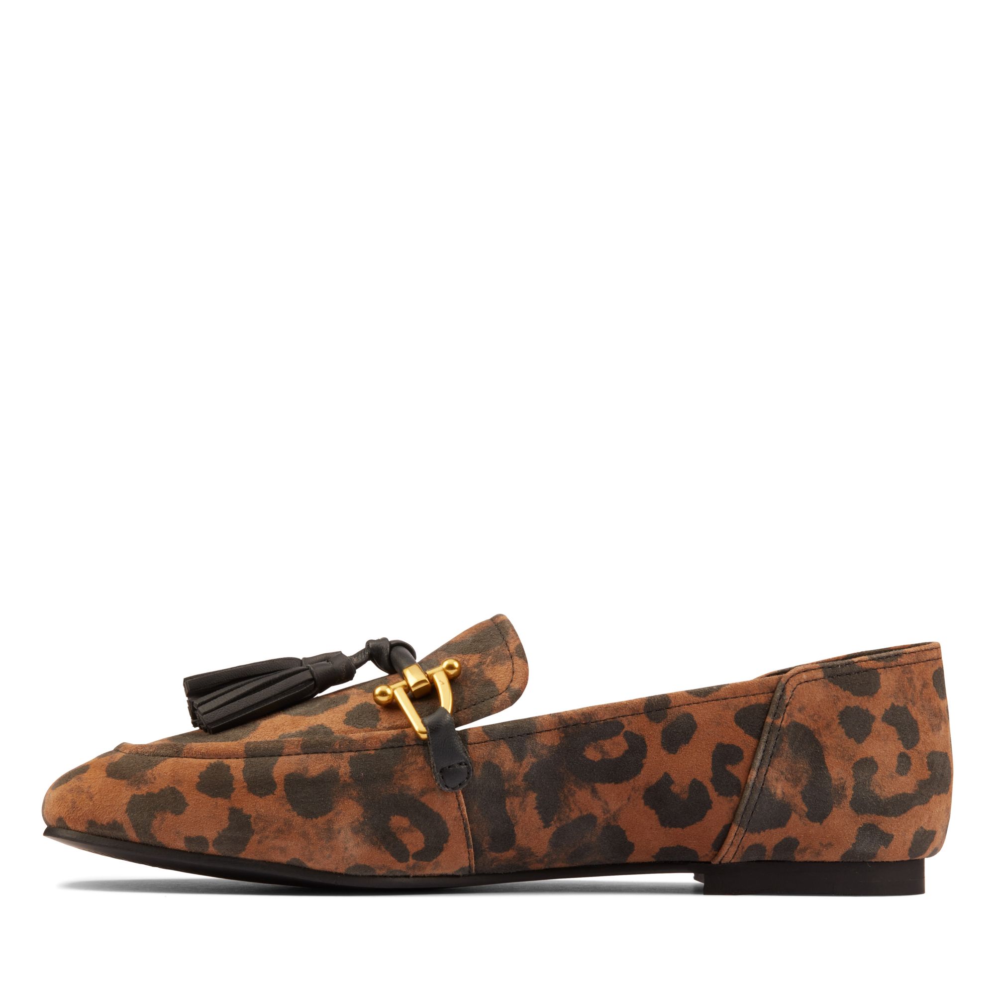 Women Pure 2 Tassel Leopard Suede