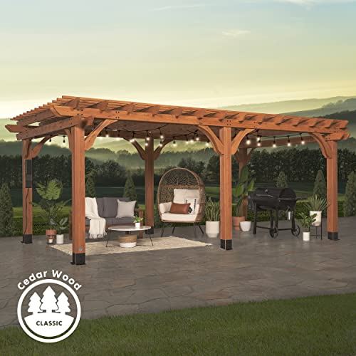 Backyard Discovery Beaumont 20 ft. x 12 ft. All Cedar Wooden Pergola