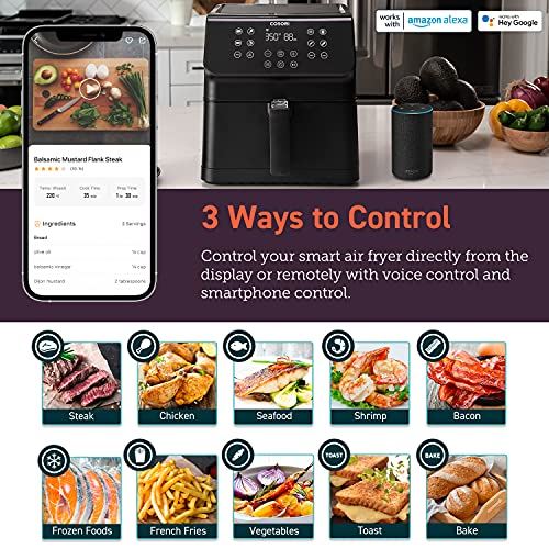 Smart Air Fryer(100 Recipes) 12-in-1 Large XL Oven