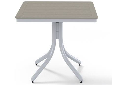 Telescope Casual Marine Grade Polymer 32'' Wide Square Dining Height Table with Umbrella Hole