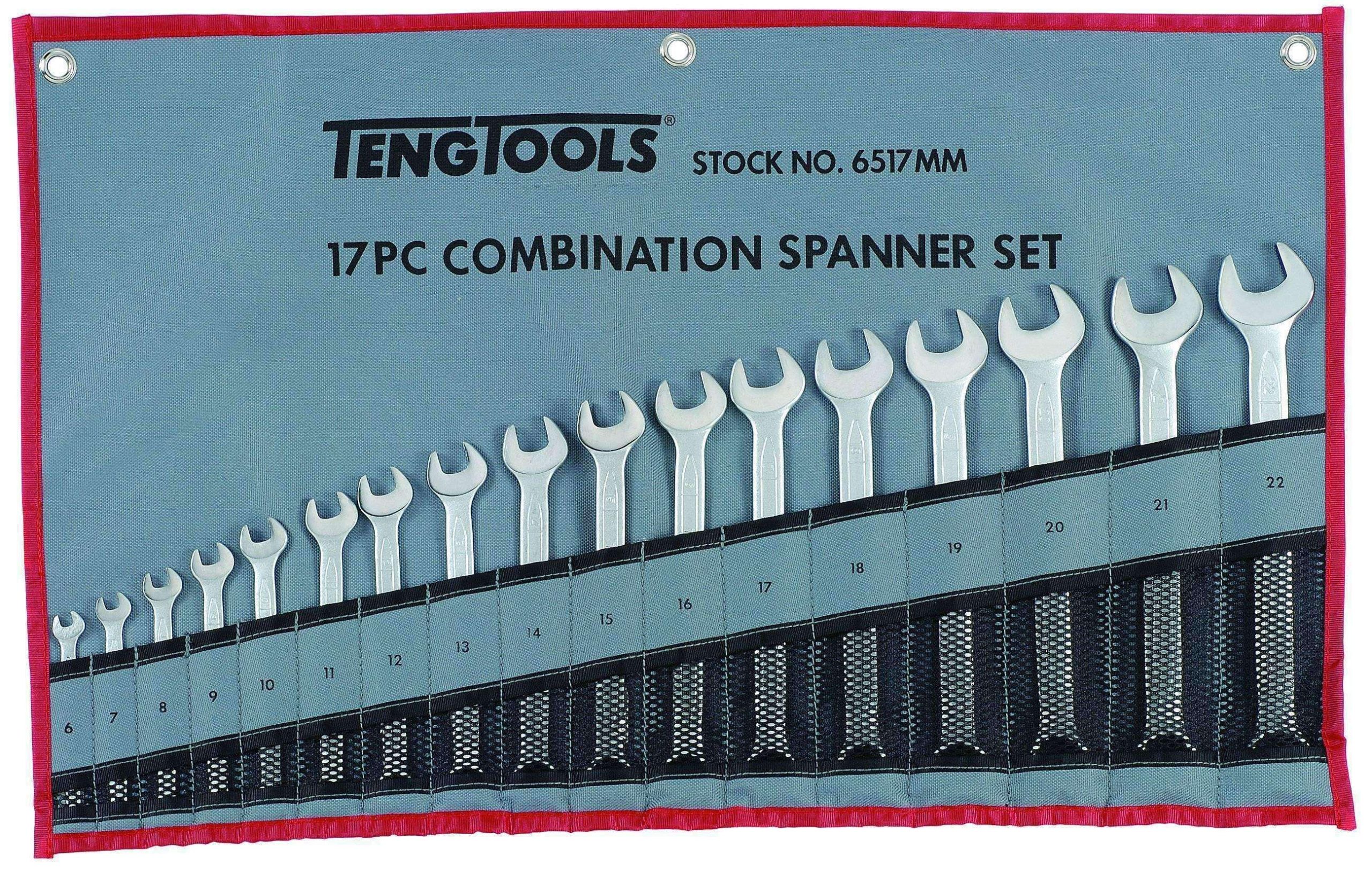 Teng Tools – 17 Piece Metric Combination Spanner Set 6-22mm – TEN-O-6517MM
