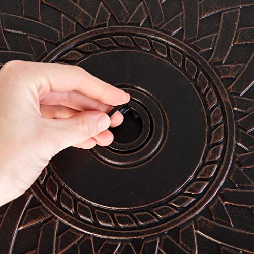 Fire Sense 62988 Wagner Aluminum Round LPG Fire 25000 BTU Pit Table �C Antique Bronze Finish