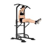 Soges Power Tower Adjustable Height Pull Up & Dip Station Multi-Function Station
