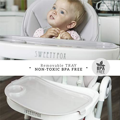 Adjustable, Grey Folding, Baby High Chair