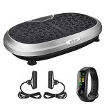 EILISON FitMax KM-818 3D Vibration Plate Exercise Machine with Loop Bands �C Full Body Vibration Platform Machines for Home Fitness- Silver