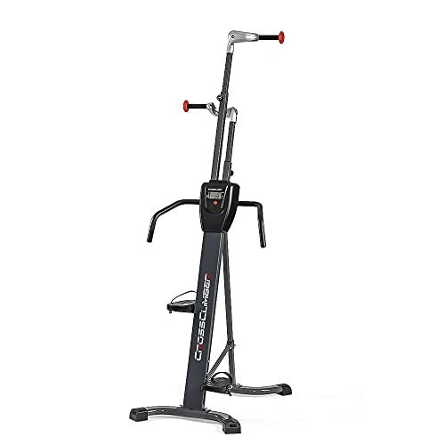 CrossClimber: The ONLY Vertical Climber That Allows Both Natural Climbing Motions. Rugged, Sturdy, Folding Design for Home Gym- Black