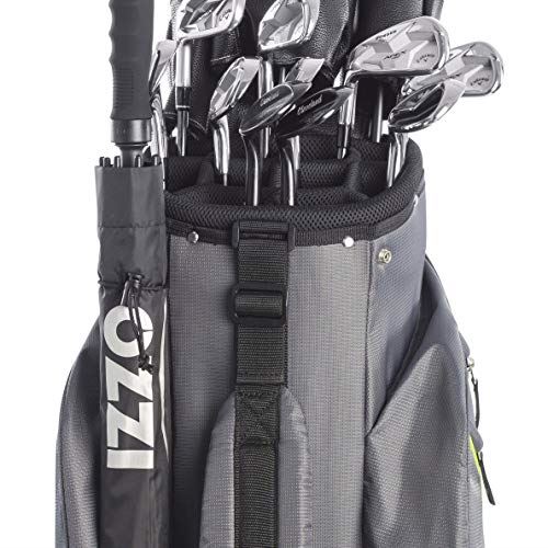Izzo Golf Izzo Ultra-Lite Cart Golf Bag With Single Strap & Exclusive Features, Gray/Lime