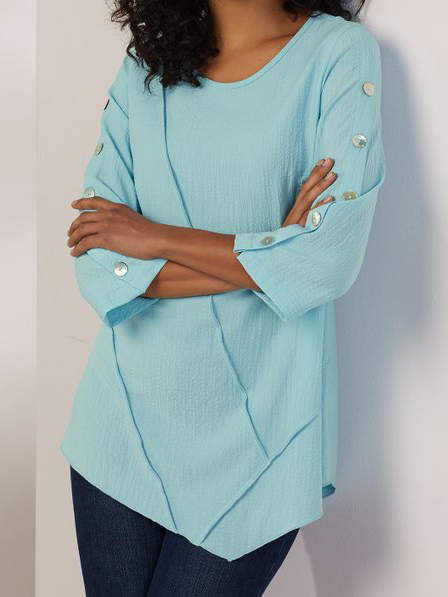 Long Sleeve Plus size Cotton Tops