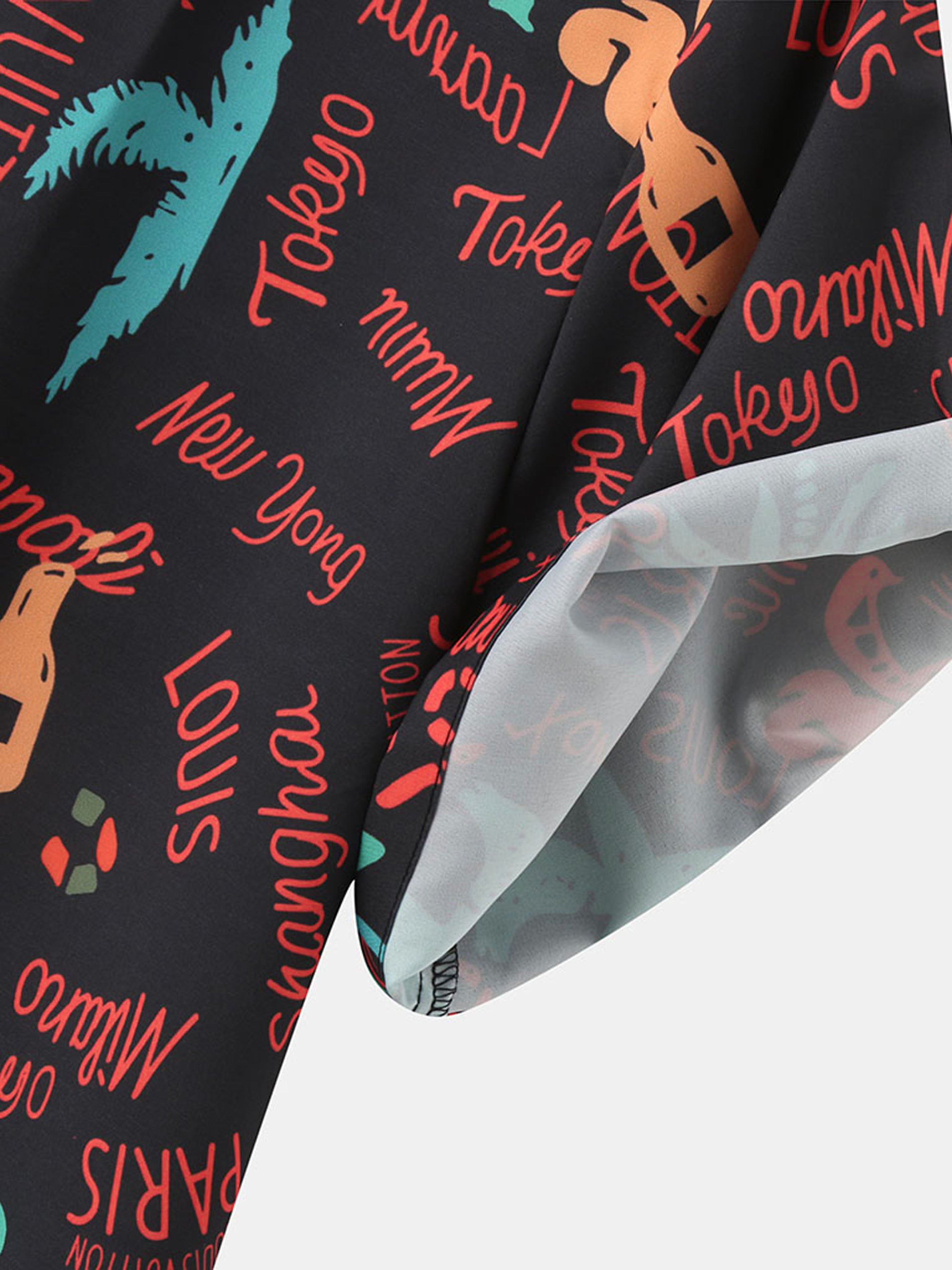 Men's Palm Tree & Slogan Graphic Short Sleeve Shirt