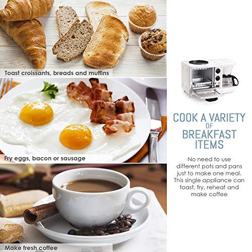 Maxi-Matic 3-in-1 Breakfast Station Toaster Oven with Timer, Medium