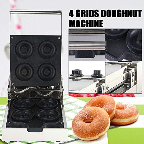 Stainless steel Doughnut Machine with 4 Grids Holes, Electric Doughnut Maker