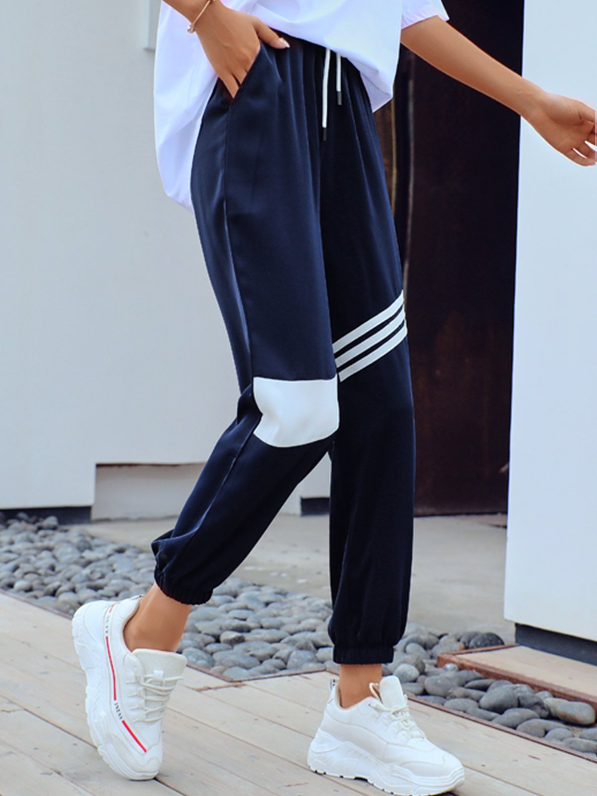 Plus Size Women Plain Casual Pants